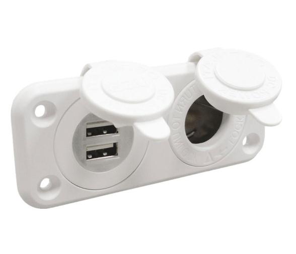 Toma mechero doble usb estanco