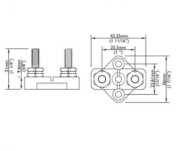 Tornillo aislado de 10mm, 2 tornillos interconectados