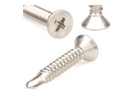 Cross recessed (Phillips H) flat countersunk head drilling screw DIN 7504