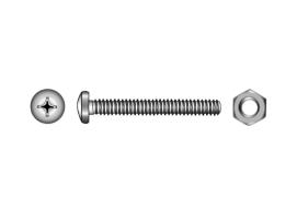 Screw with Nut DIN 7985 + DIN 934 Blister
