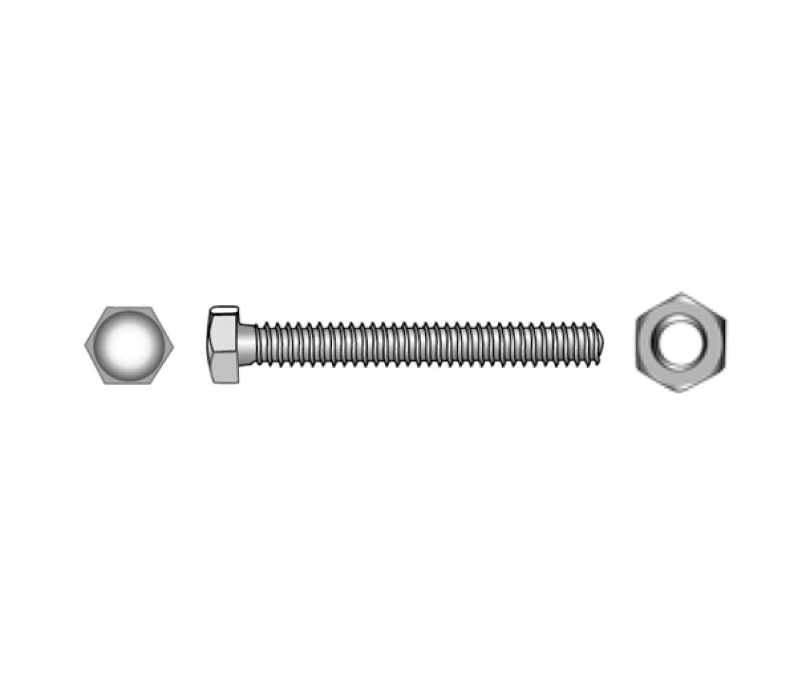 Blister Tornillo con Tuerca DIN 933 + DIN 934