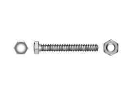Screw with Nut DIN 933 + DIN 934 Blister