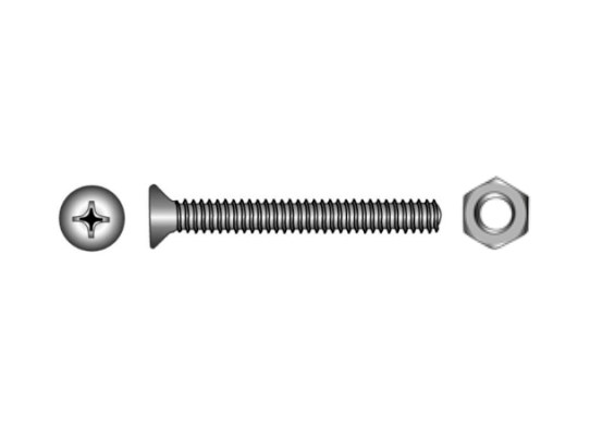 Screw with nut DIN 965 + DIN 934 Blister