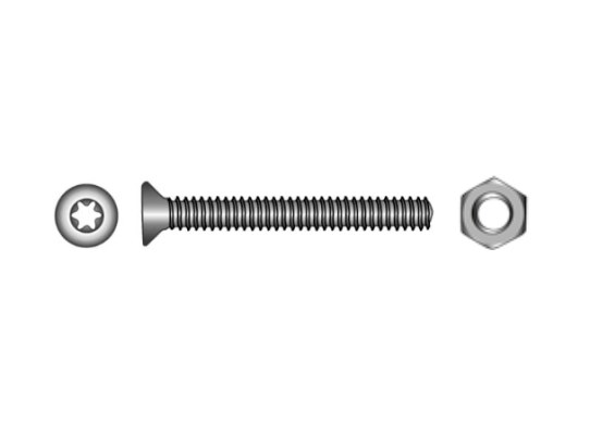 Screw with nut ISO 14581 + DIN 934 Blister