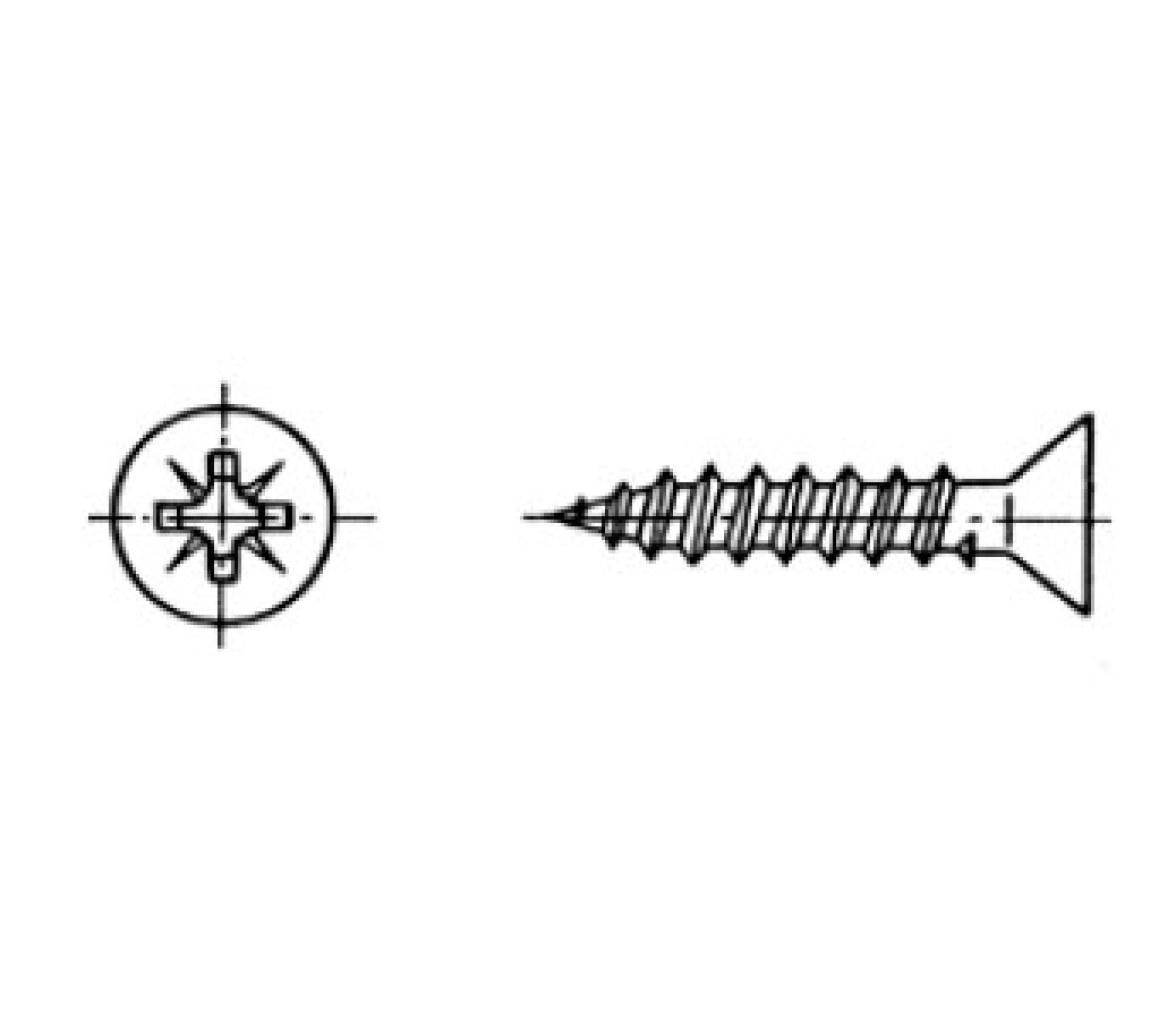 Tornillo Rosca Madera Cabeza Avellanada AISI 316 Blister