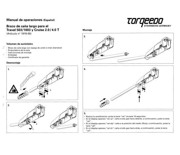 Torqeedo Extension Caña del Timon