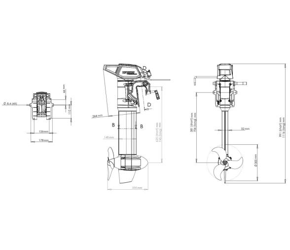 Torqeedo Motor Electrico Cruise 2.0 R Eje Corto