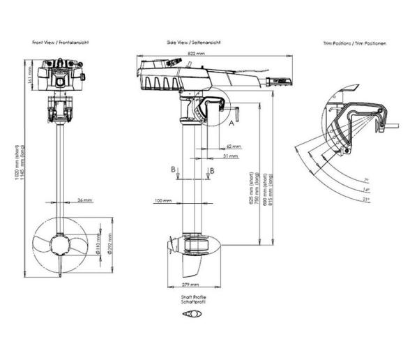 Torqeedo Motor Electrico Travel 1003 Eje Corto