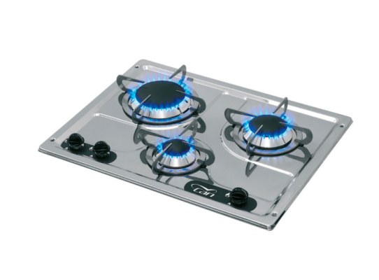 Can Cocina de Acero Inoxidable con 3 Quemadores