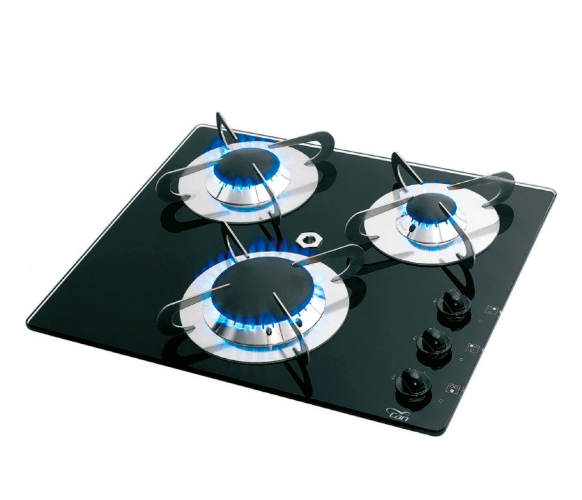 Can Cocina de Cristal con 3 Quemadores