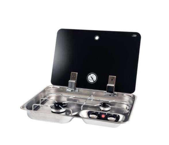 Can Cocina de Gas con Tapa de Cristal