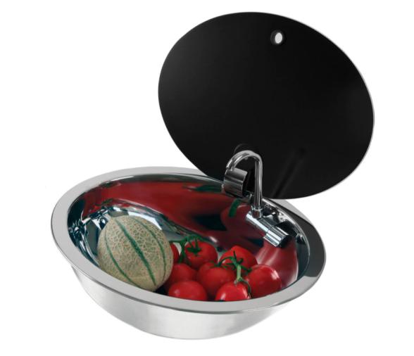 Can Fregadero Ovalado con Tapa de Cristal Templado