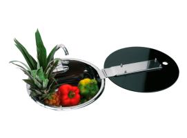 Can Fregadero Redondo con Tapa de Vidrio