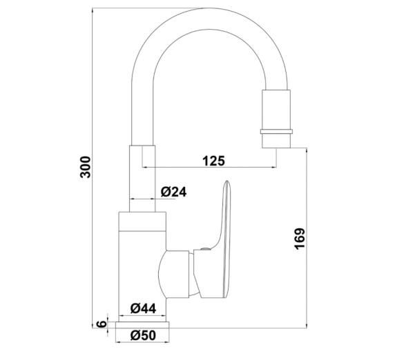 Trem Grifo Mezclador Flexible para Fregadero
