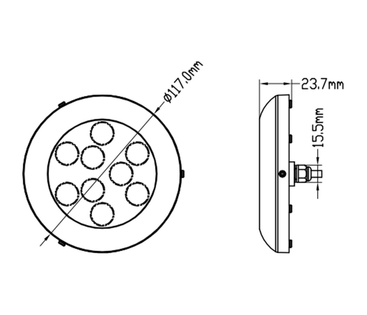 Trem Luz LED Sumergible Acero Inoxidable