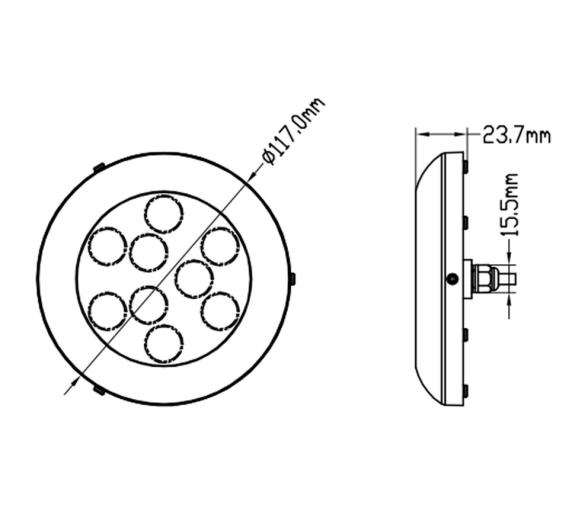 Trem Luz LED Sumergible Acero Inoxidable