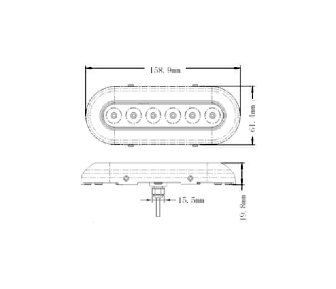Trem Luz Subacuática LED Ovalada