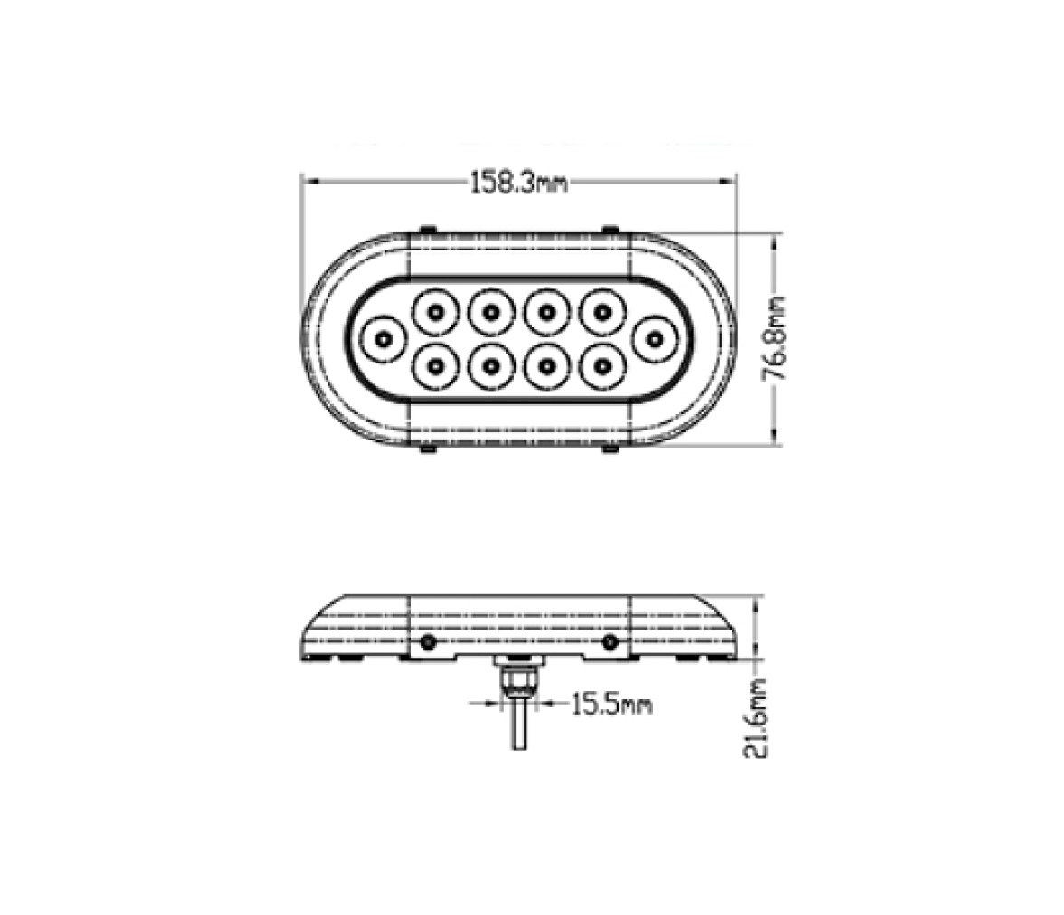 Trem Luz Subacuática LED Ovalada