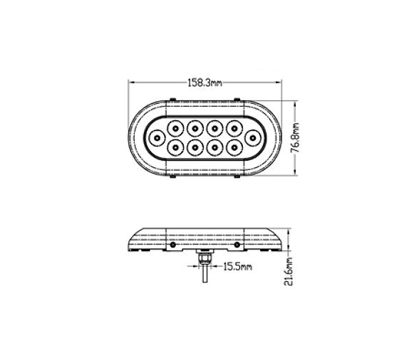 Trem Luz Subacuática LED Ovalada