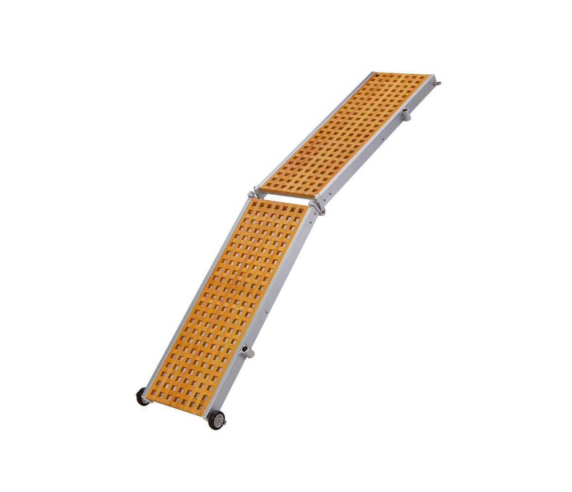 Trem Pasarela Plegable con Reja de Madera
