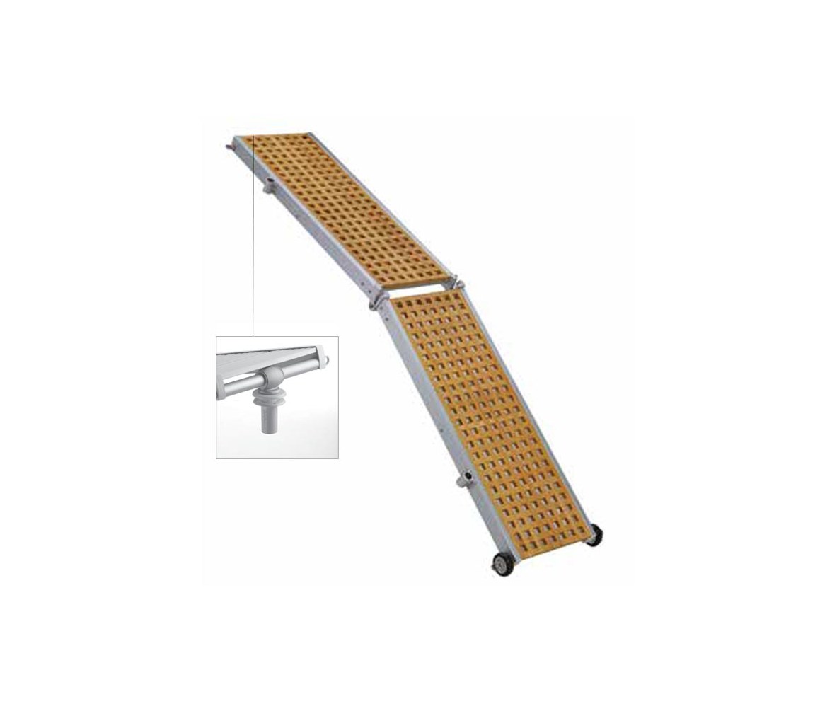 Trem Pasarela Plegable con Reja de Madera