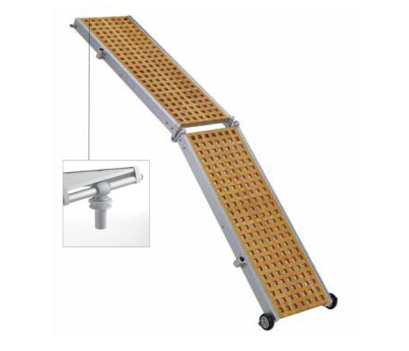 Trem Pasarela Plegable con Reja de Madera