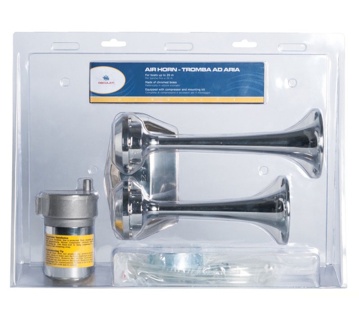 Trompeta 2 Bocinas de Laton Cromado con Compresor
