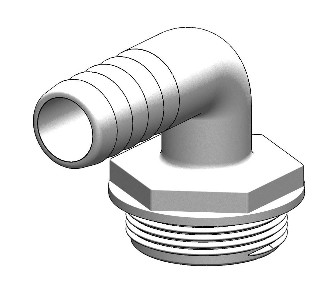 Trudesign Racor 90º  Aquavalve Blanco