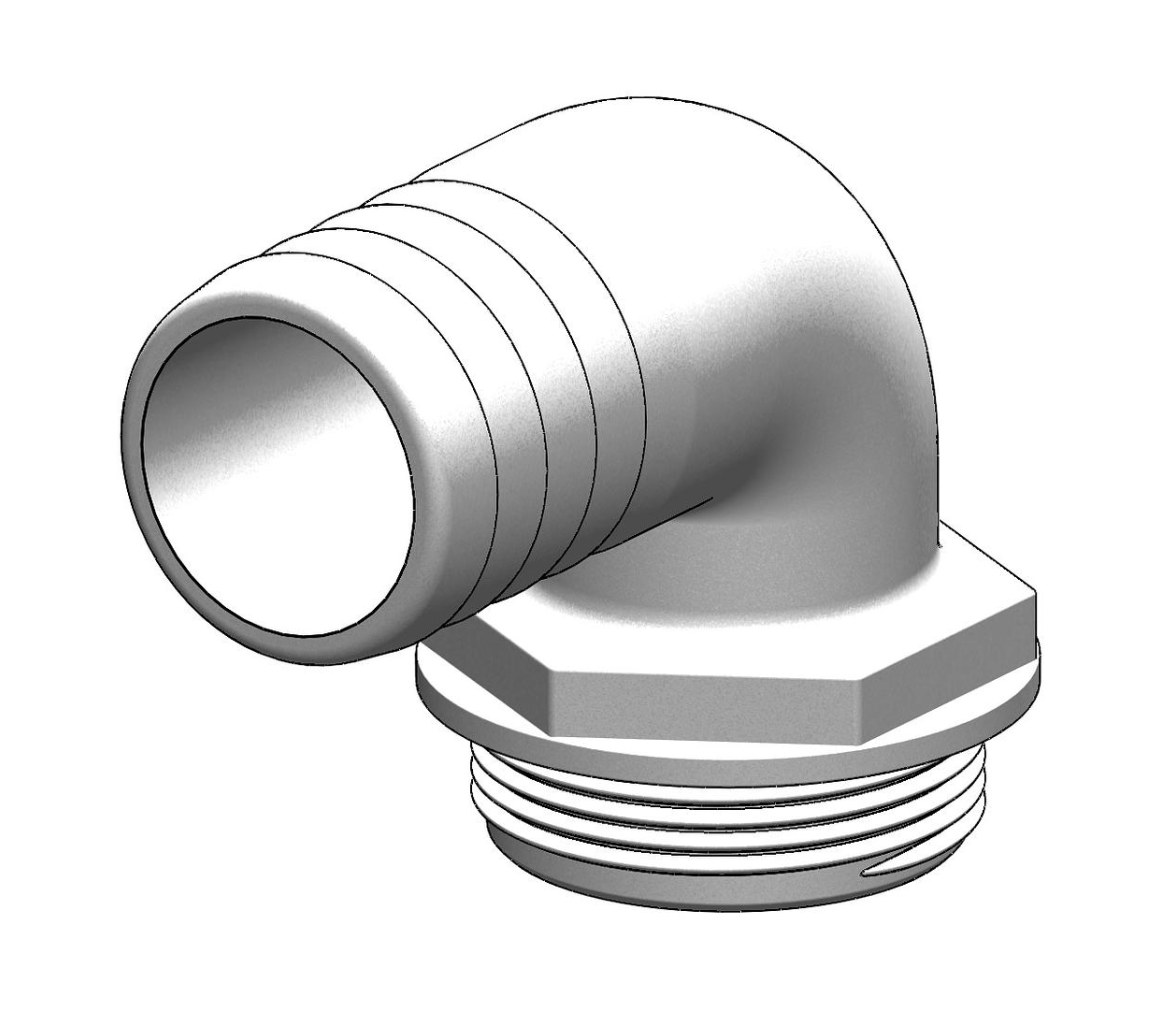 Trudesign Racor 90º  Aquavalve Blanco