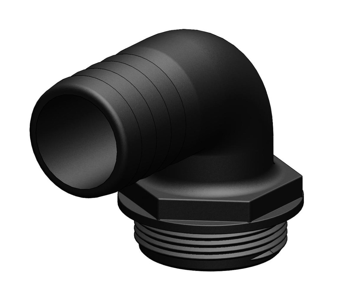 Trudesign Racor 90º  Aquavalve Negro