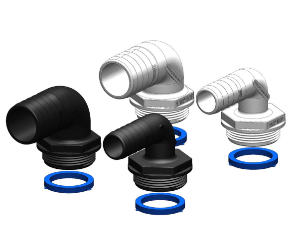 Trudesign Racor 90º  Aquavalve Negro