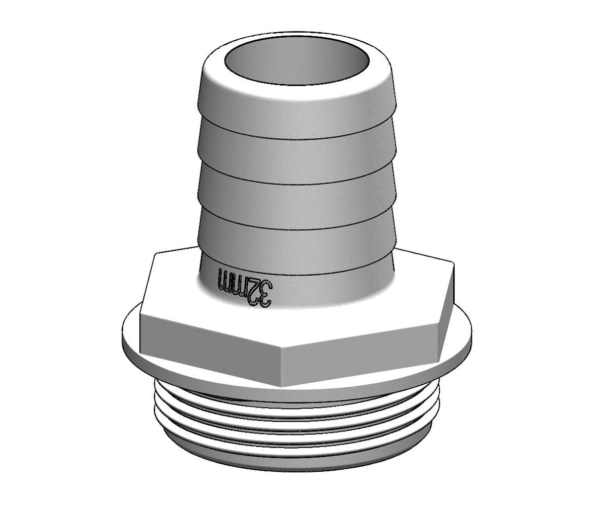 Trudesign Racor Recto  Aquavalve Blanco