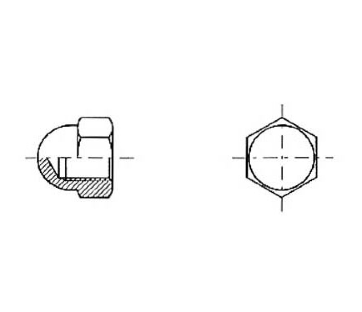 Tuerca Ciega Hexagonal en Acero Inoxidable Trem