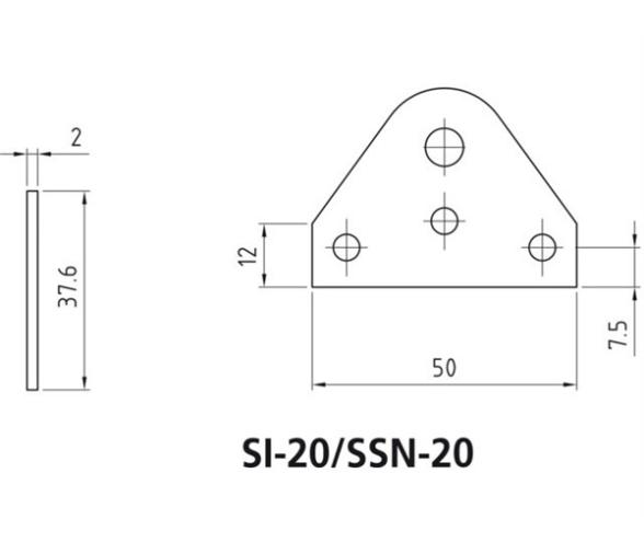 Uflex Soporte Amortiguador Plano para Clip Si 20