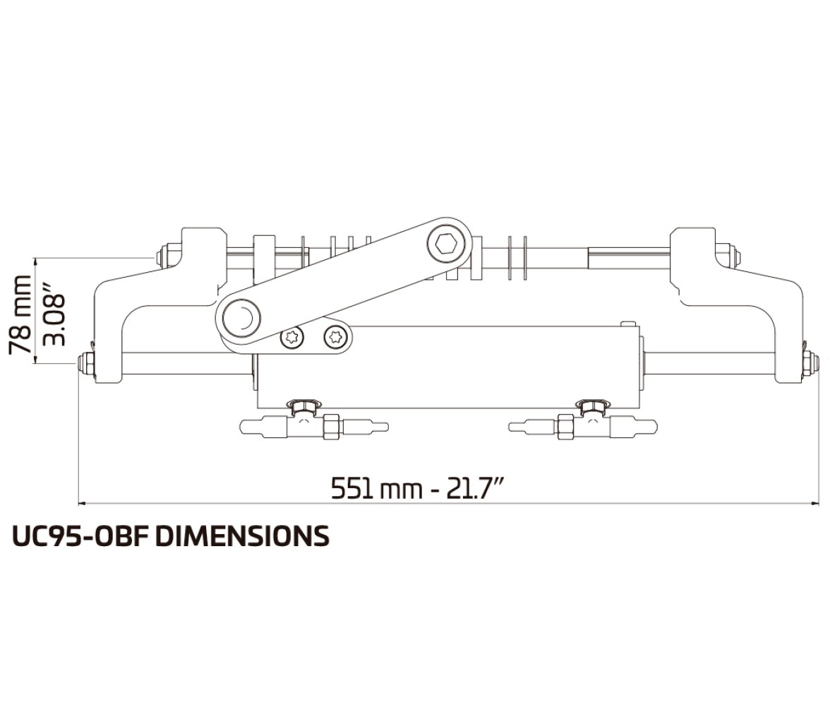 Ultraflex Cilindro Dirección Hidráulica UC-95-OBF/1