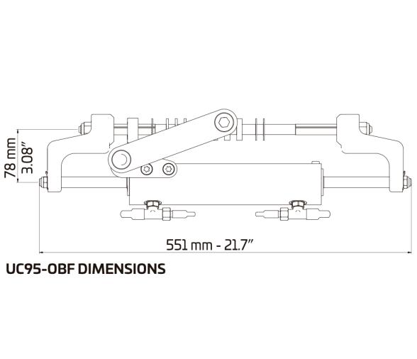 Ultraflex Cilindro Dirección Hidráulica UC-95-OBF/3