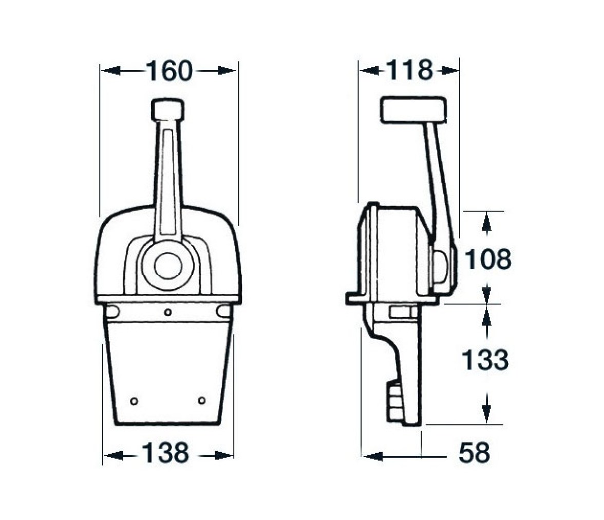 Ultraflex Mando de Control 1 Palanca Doble Accion B73