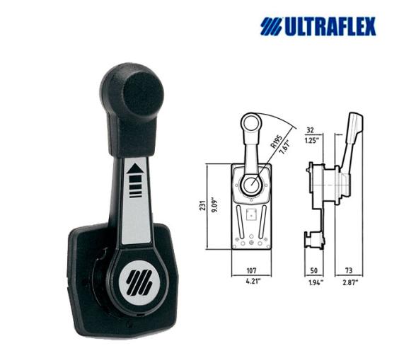 Ultraflex Mando de Control 1 Palanca Doble Accion B85