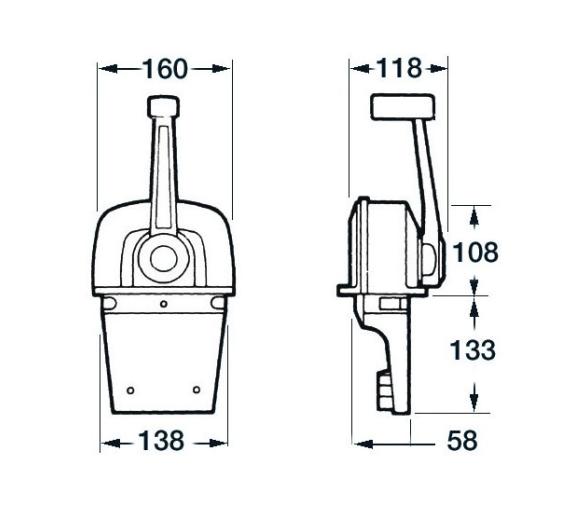 Ultraflex Mando de Control 1 Palanca Doble Accion con Trim B77