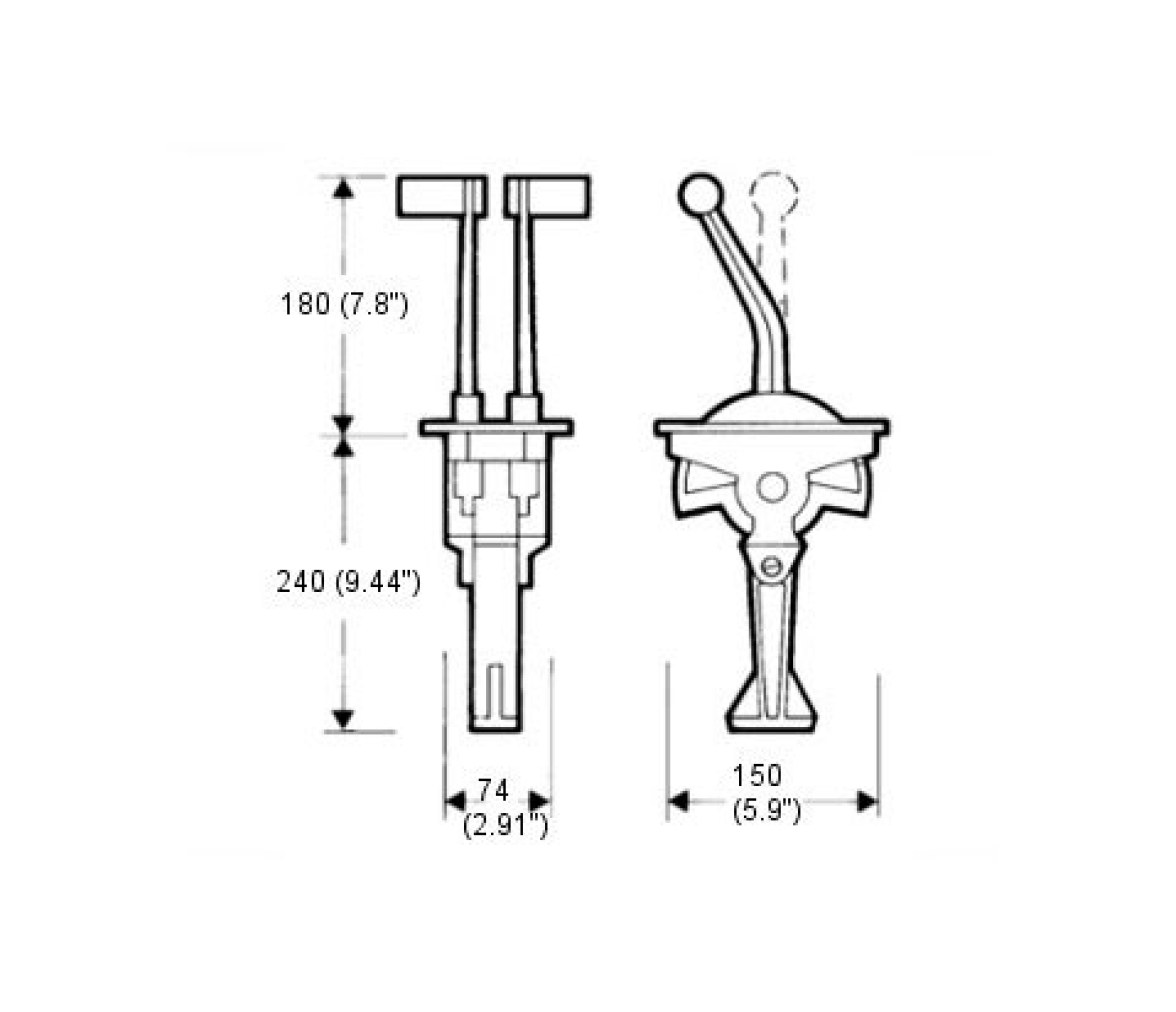 Ultraflex Mando de Control 2 Palancas B46