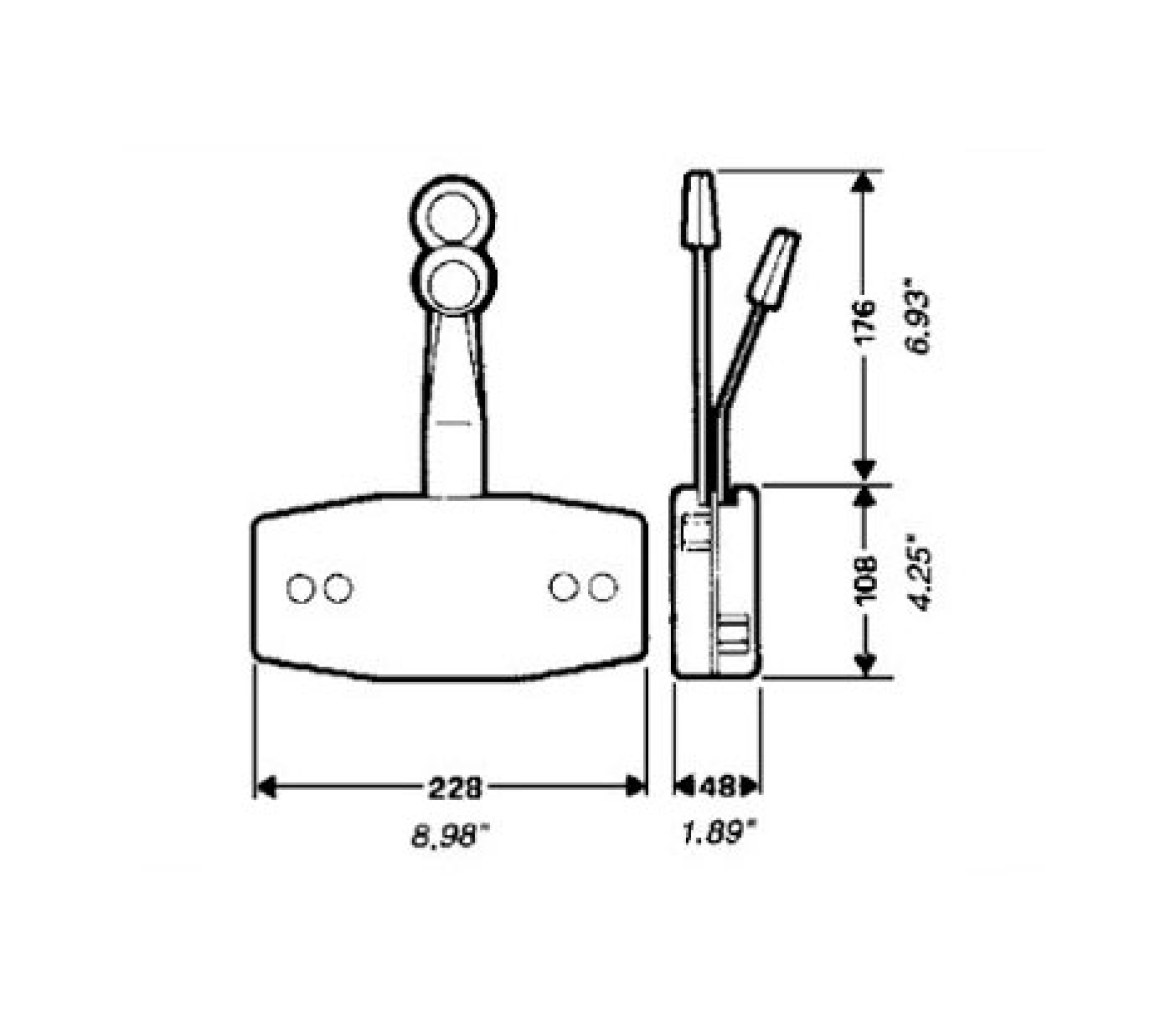 Ultraflex Mando de Control 2 Palancas B47