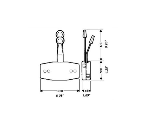 Ultraflex Mando de Control 2 Palancas B49