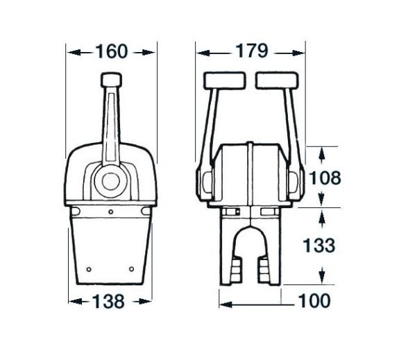 Ultraflex Mando de Control 2 Palancas Doble Accion con Trim B79