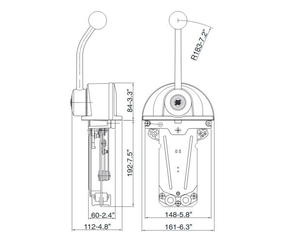 Ultraflex Mando de control de palanca única de perfil bajo