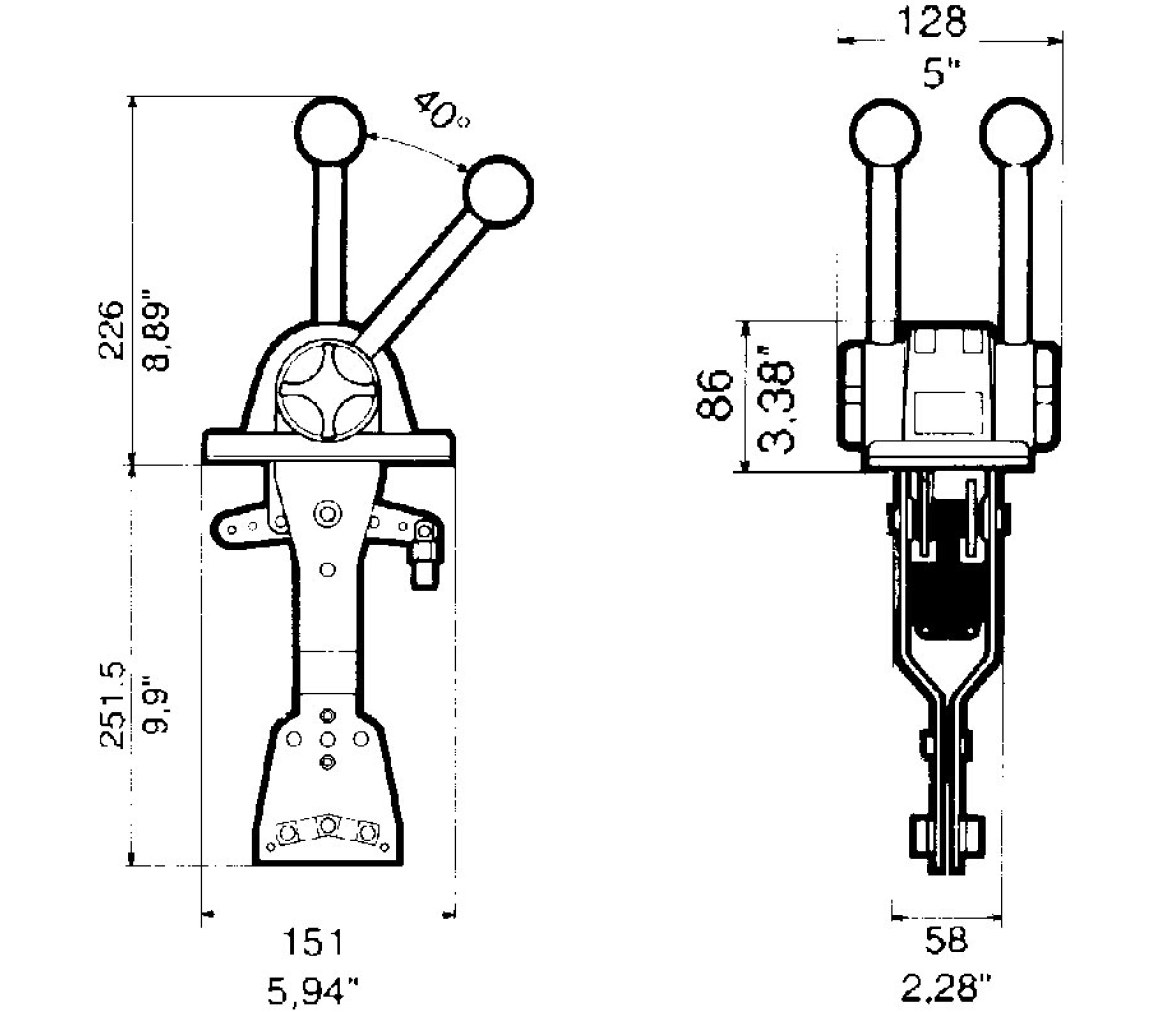 Ultraflex Mando Control Palanca Doble B101/B102