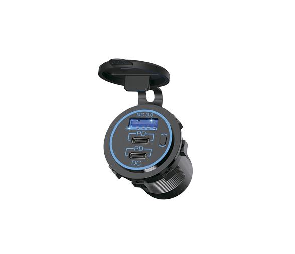 Enchufe USB-C x 2 + USB-A 3.0