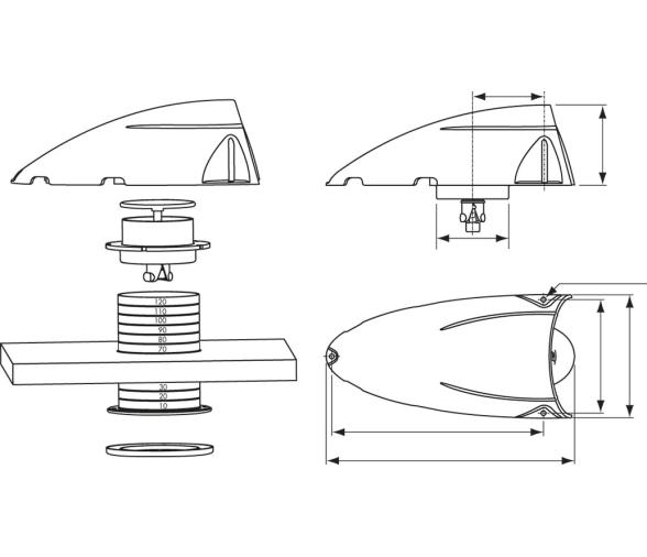 Valvula de Cierre de Caja Dorada Perfilada Plastimo