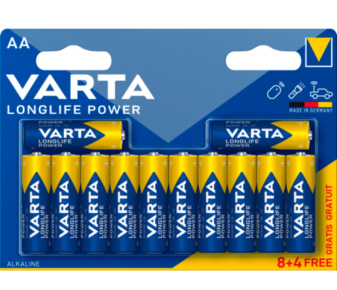 Varta-Pila alcalina LongLife Power 4906 AA (8 + 4)