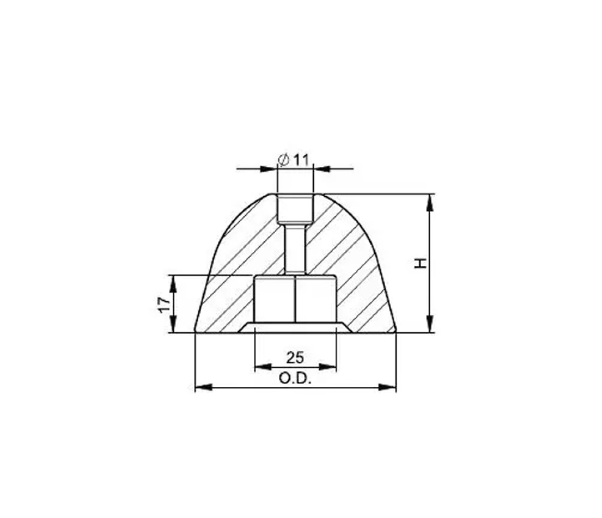 Vetus Ánodo de Zinc para Hélice de Proa 125, 130, 160 kgf
