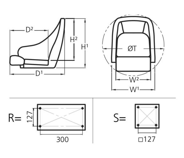 Vetus Asiento Abatible Cognac Commander